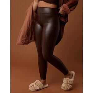 Offline by Aerie Faux Leather Real Luxe Leggings Brown NWT Small